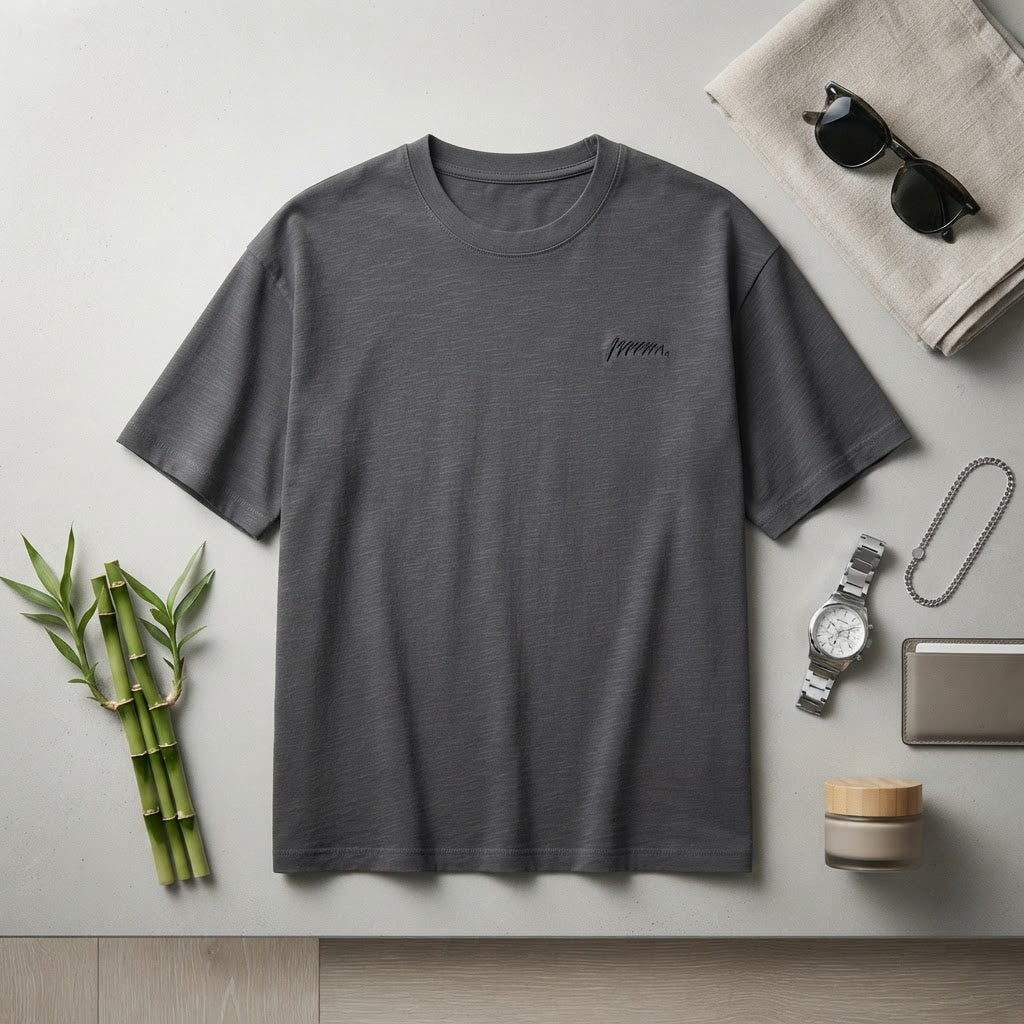 Men's Premium Bamboo Cotton Relaxed Fit Embroidered T-Shirt - product image 4