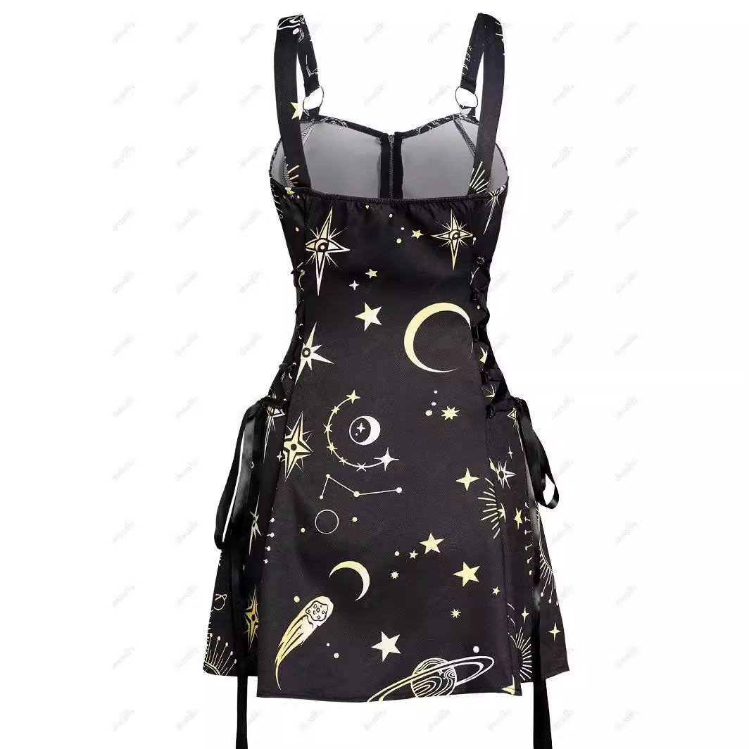 Halloween Print Backless Mini Dress