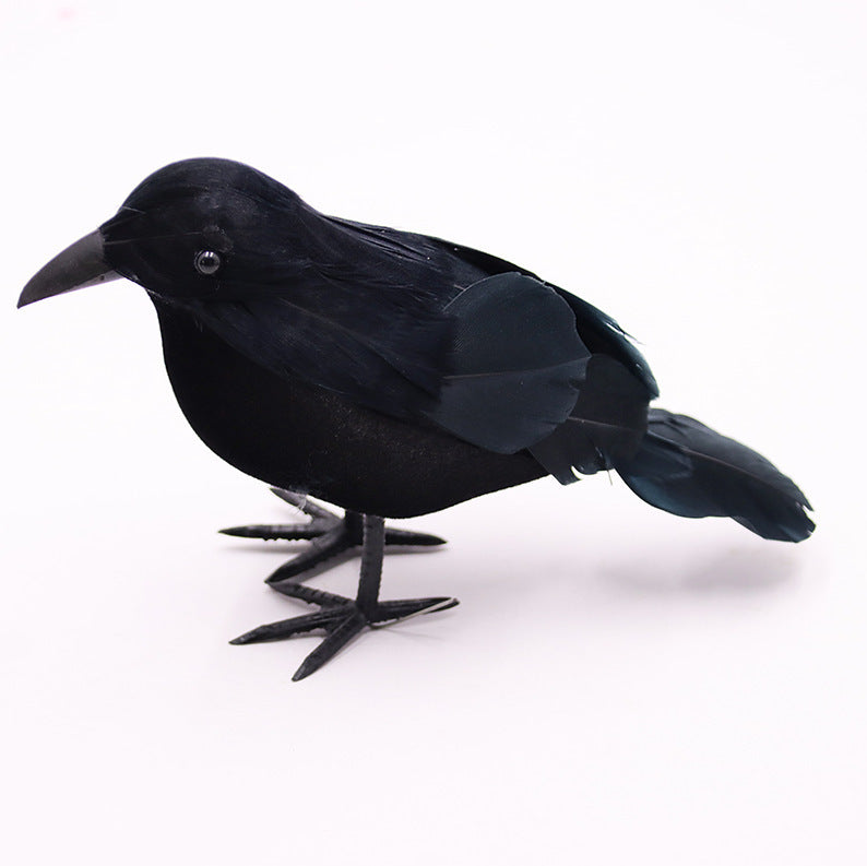 3 Piece Black Crow Feather Halloween Decoration