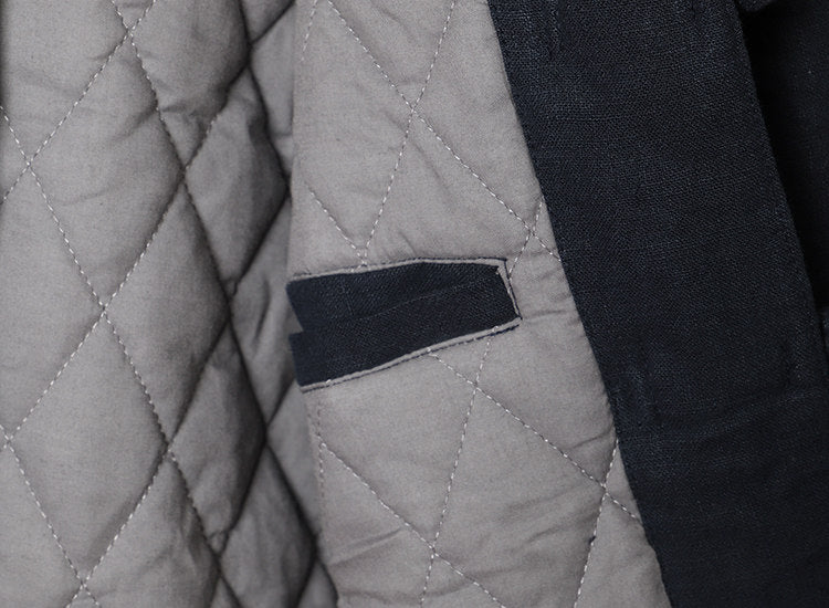 linen thick cotton coat