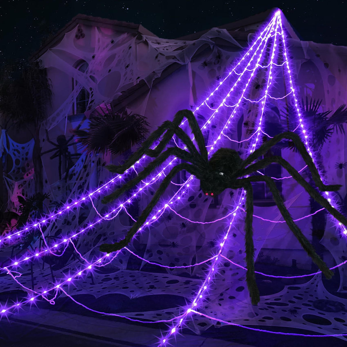 5 Meter  spider web 2M Spider  luminous triangulated web