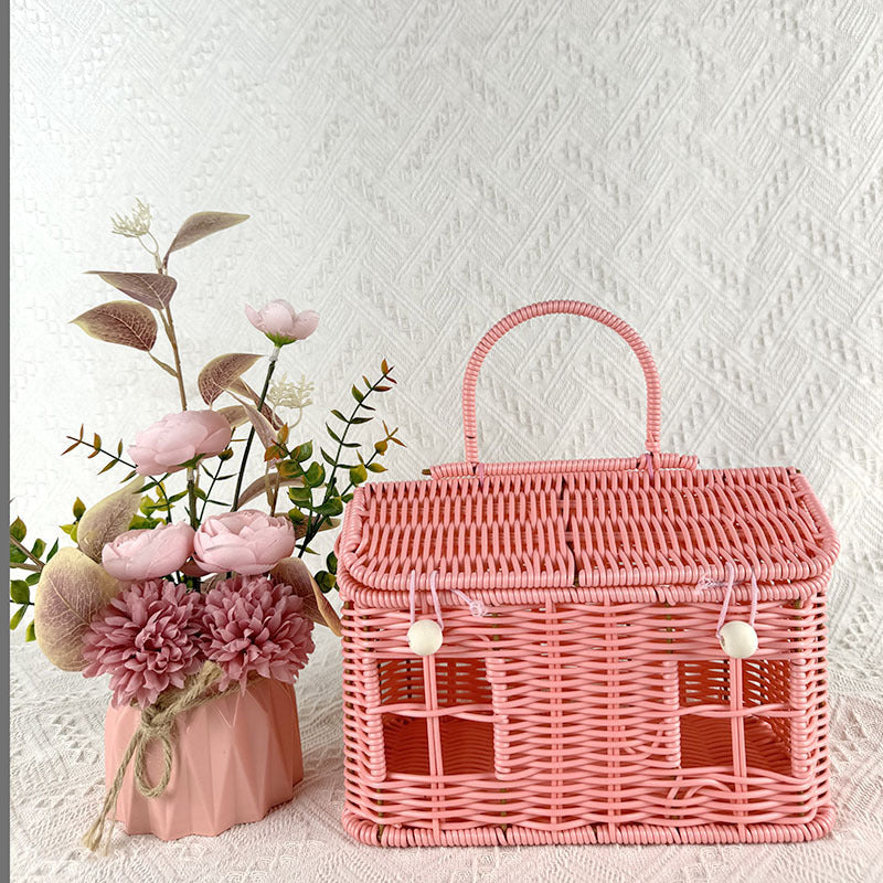 Wicker Vintage Handheld Basket House