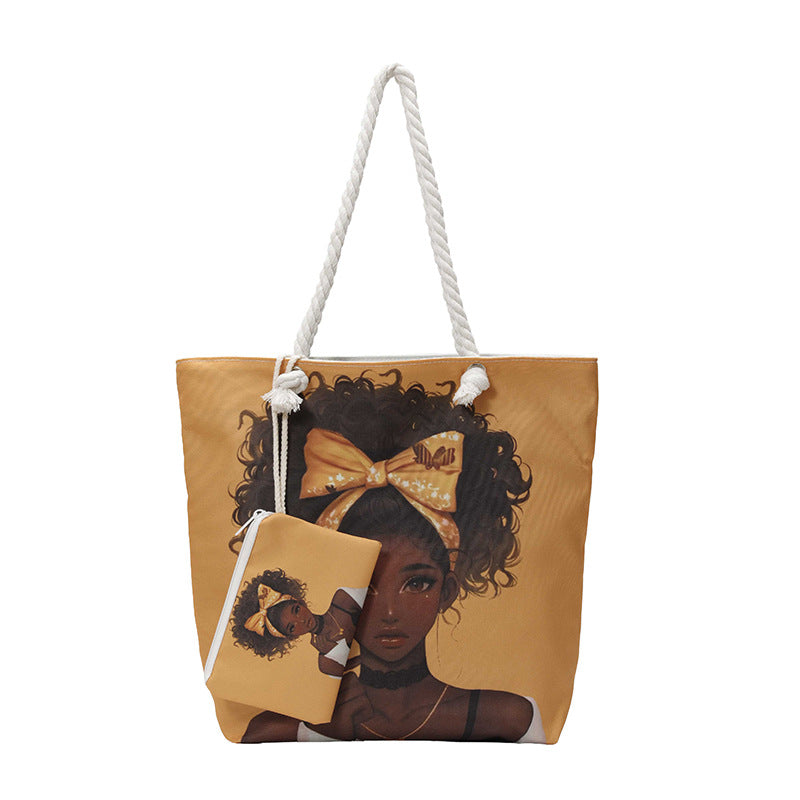 Canvas Bag with Large Capacity, Trendy Korean-Style Handbag
