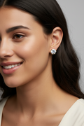 4 Pcs Six-Claw Zircon Stud Earrings