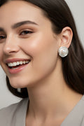 pearl flower earrings with artistic retro charm