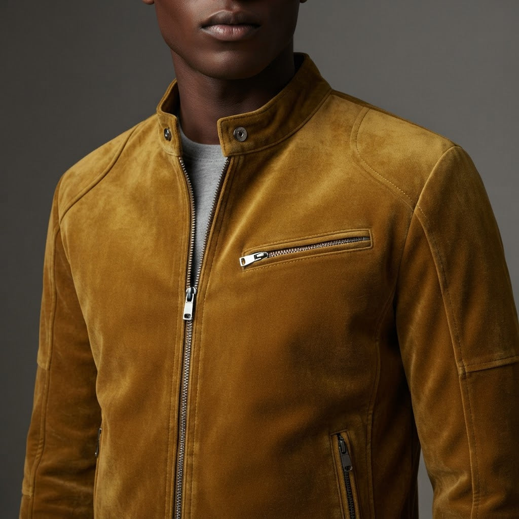 Men's Stand Collar Synthetic Leather Moto Jacket - product image 19