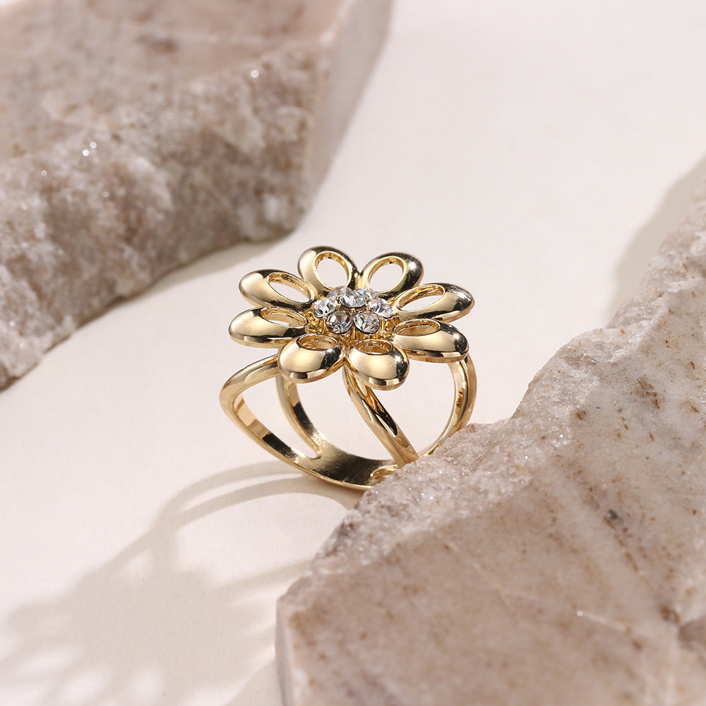 2 Pcs Alloy Floral Scarf Ring with Adjustable Clasp