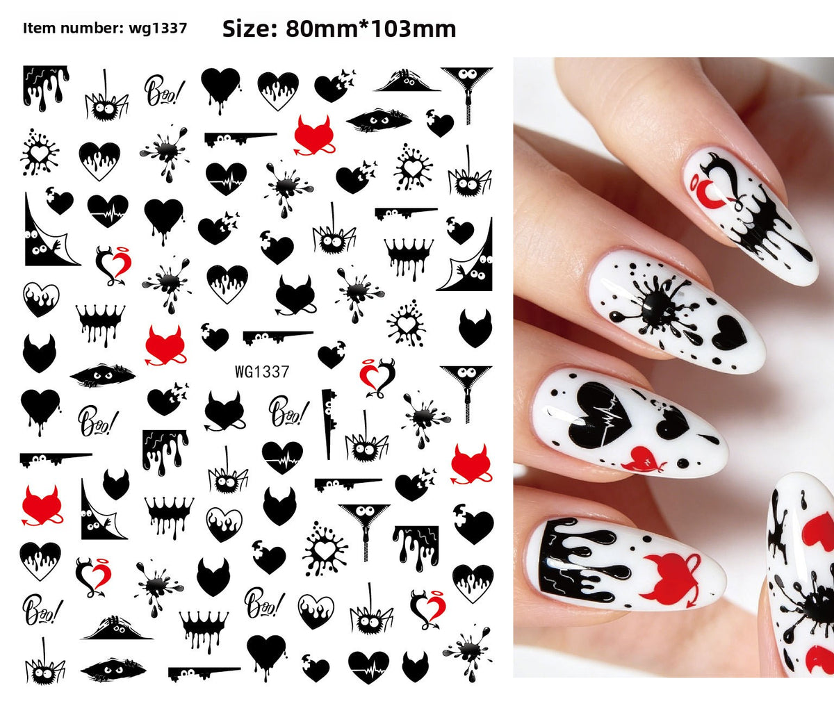 Assorted Halloween nail stickers Pack of 4 w