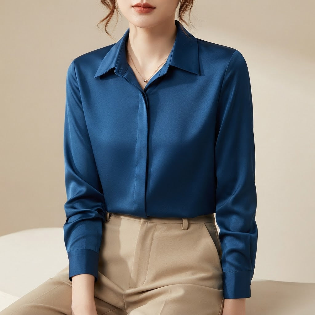 Women's No-Iron Wrinkle-Resistant Professional Formal Shirt