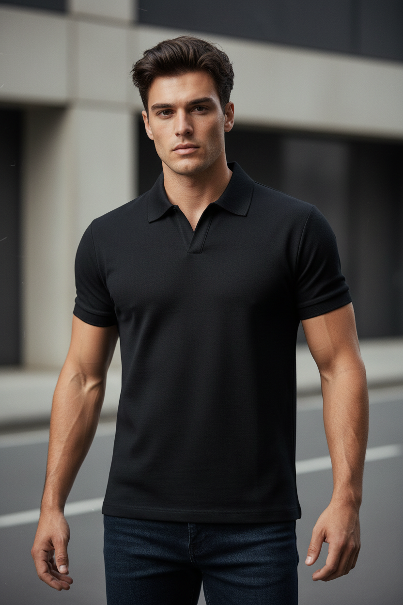 Men's Korean-Style Slim-Fit Short-Sleeve Polo Shirt - product image 1