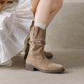 Womens Suede Ankle Boots Hidden Heel