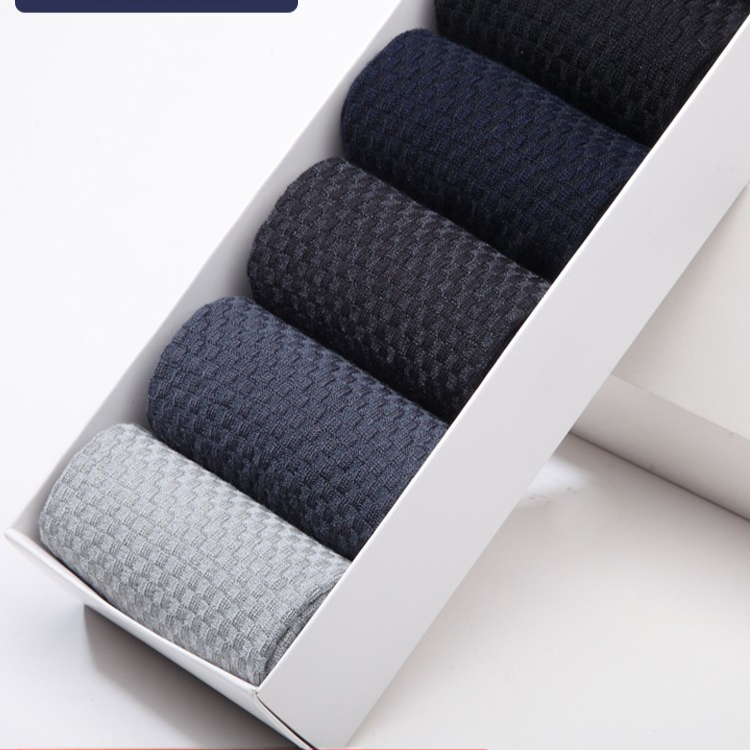 Bamboo Fiber Socks Men's Mid-Calf Socks Antibacterial Deodorant