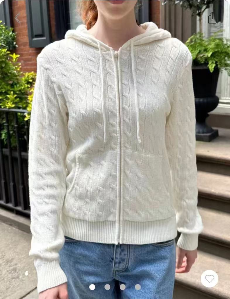 Liora Cable Knit Zipper Hoodie
