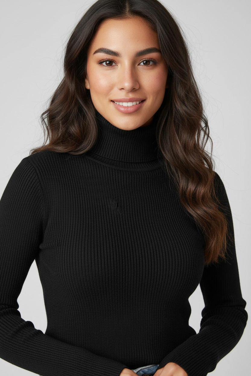 Lumiere Turtleneck Slim Knit Top