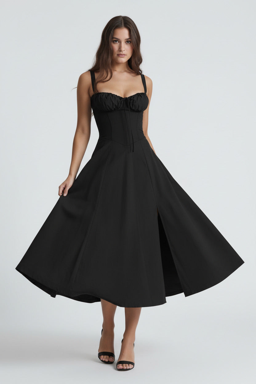 Elegant Strapless Floral Maxi Dress