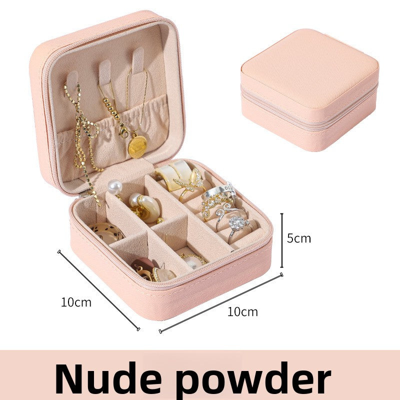 Portable Leather Jewelry Storage Box