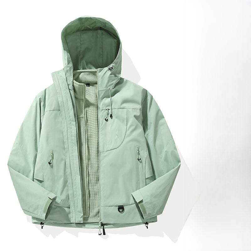 Windproof Waterproof Outdoor Jacket with Removable Fleece Liner