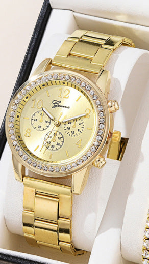 Women's Three-Eye Quartz Diamond Watch