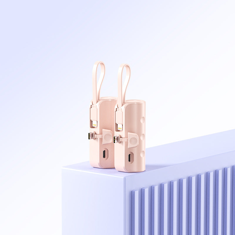 Portable Power Bank with Built-in Cable
