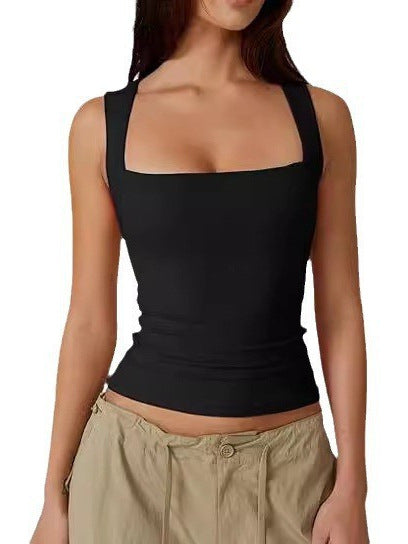 Women's Square Neck Sleeveless Vest Top