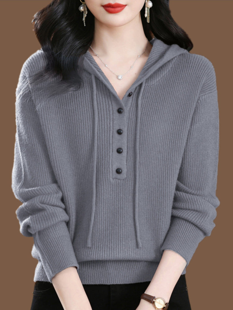 Womens Hooded Knitted Sweater