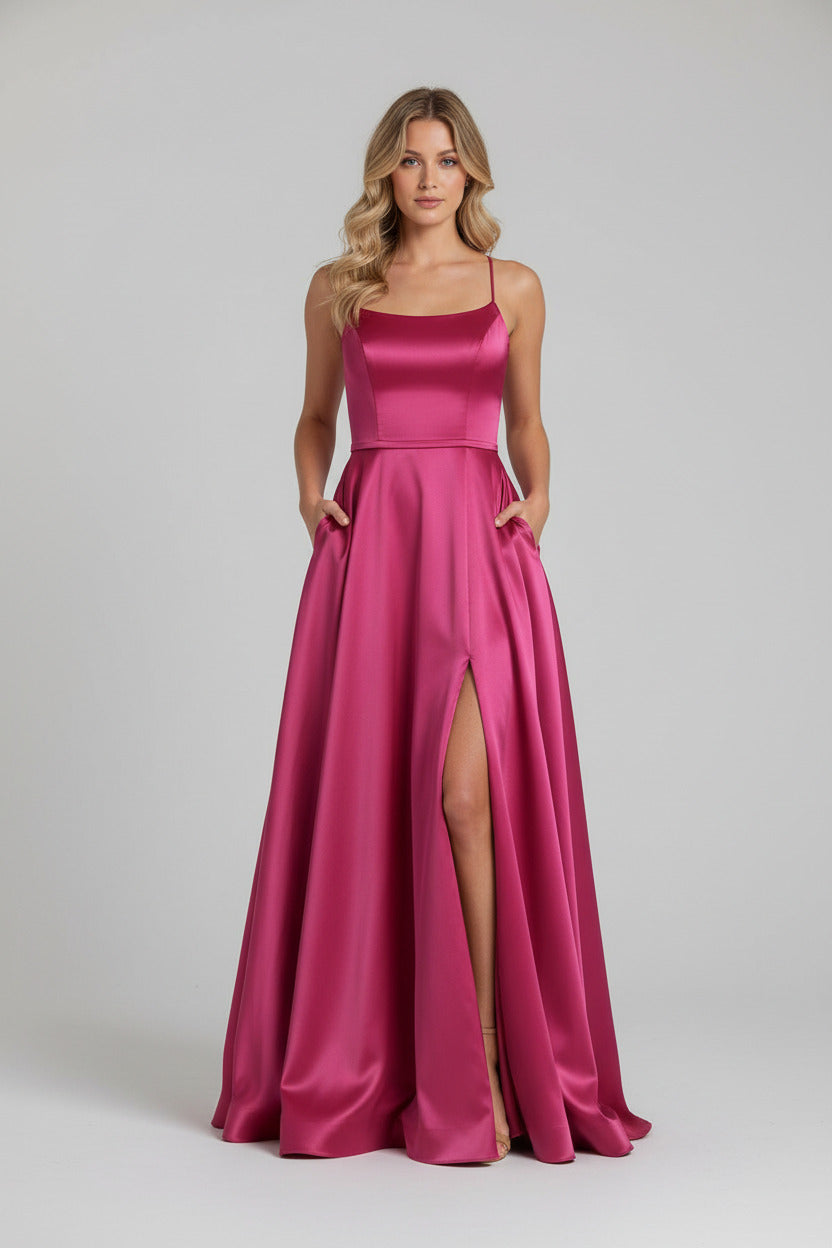Solid Color Bridesmaid Long Dress