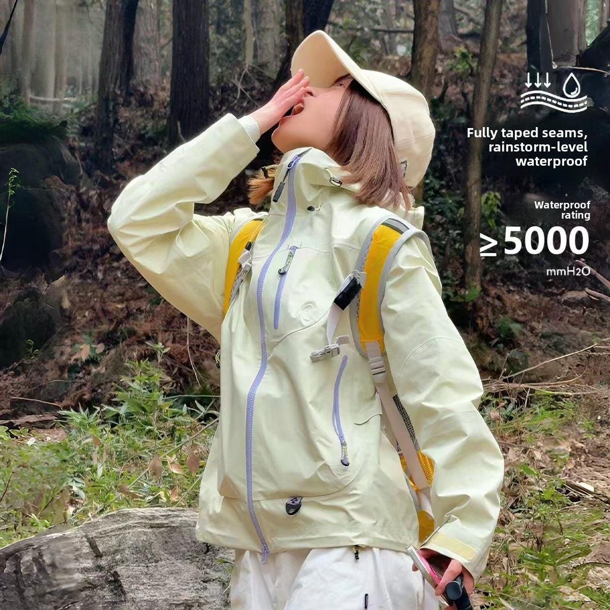 Windproof Waterproof Outdoor Jacket with Removable Fleece Liner