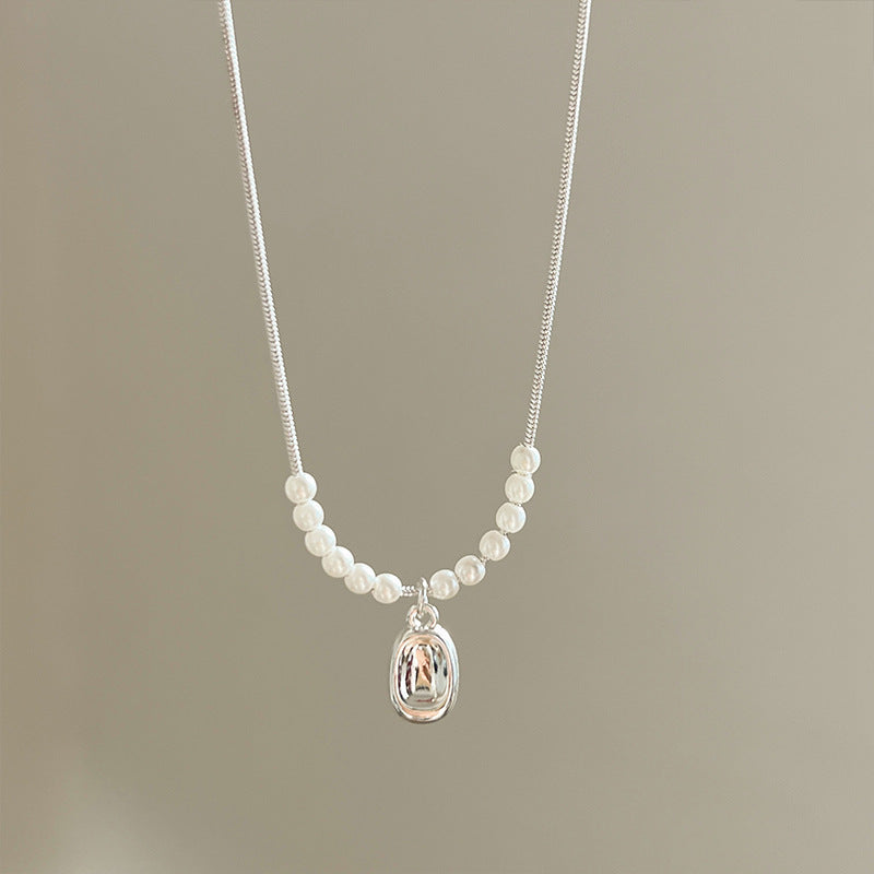 Sterling Silver Heart Pearl Necklace