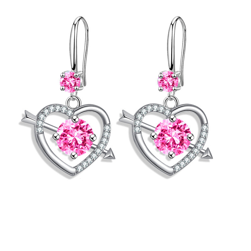 Cupid's Arrow Heart Drop Earrings