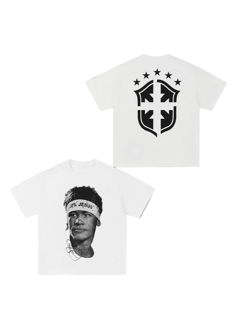 Cristiano Ronaldo Neymar Print Men's T-Shirt - Lightweight Polyester