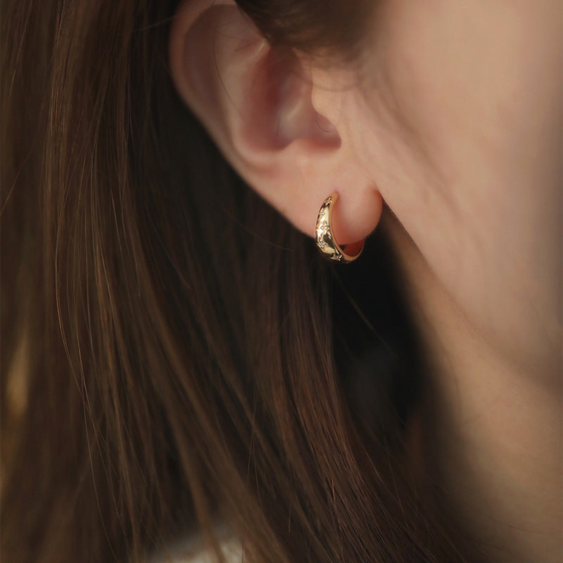Celestial Star Huggie Earrings in 18K Gold Plated Vermeil