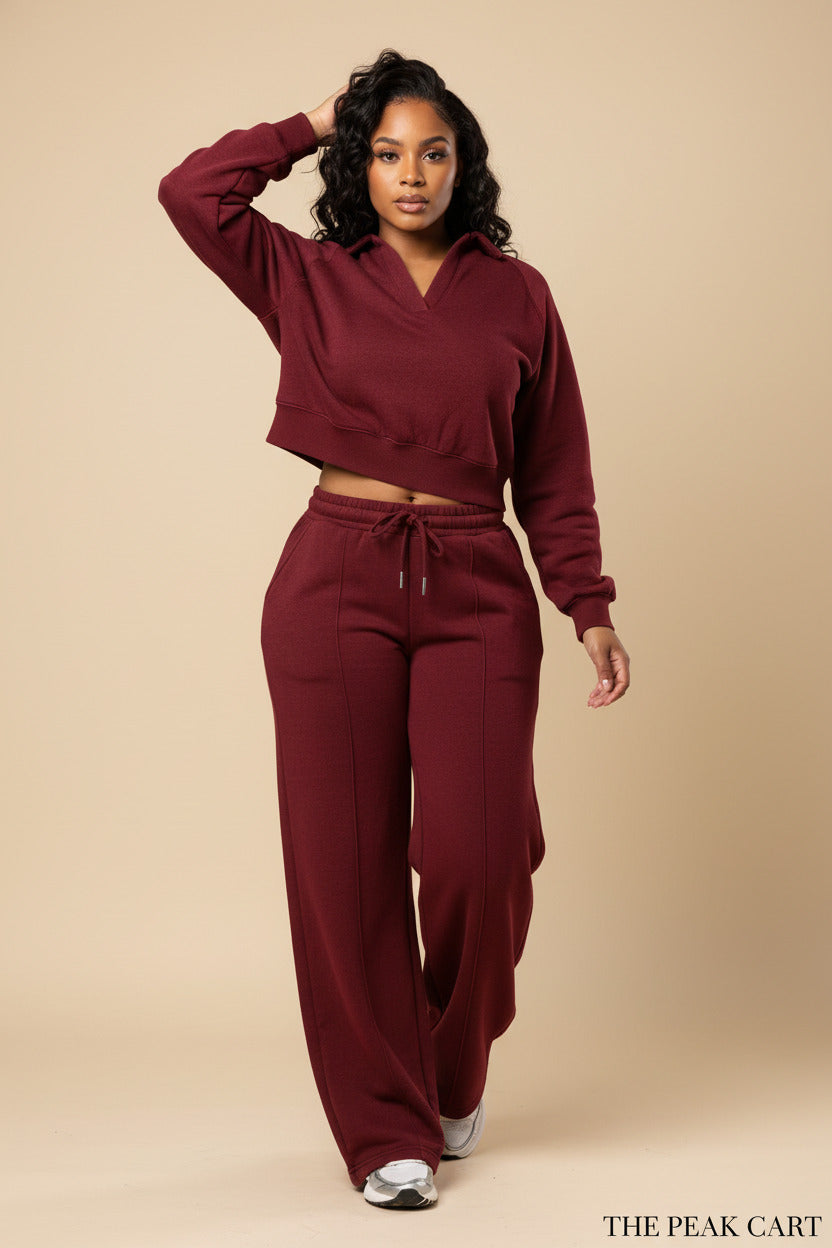 Women Casual Solid Color Tracksuit Set