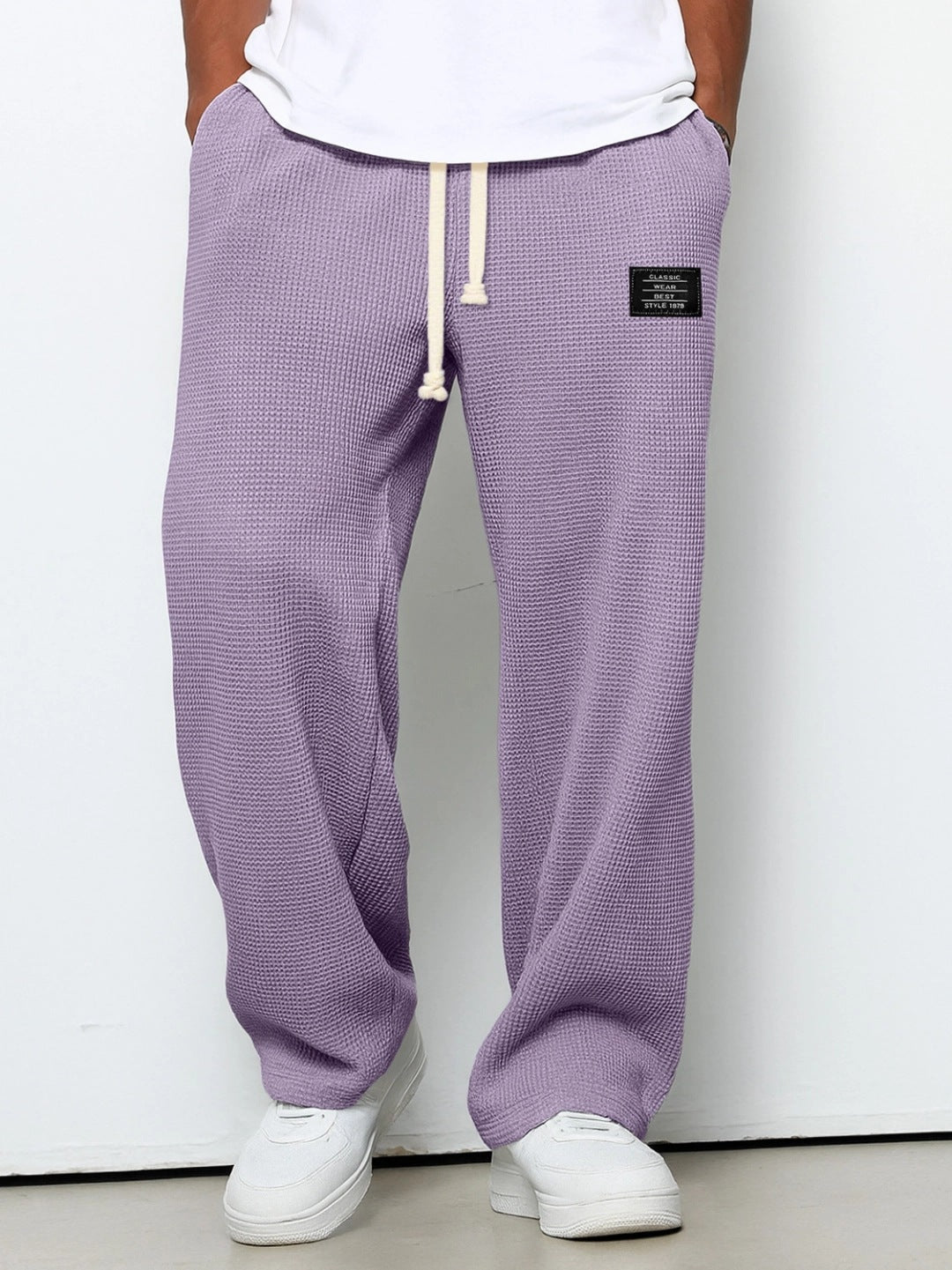Waffle Pattern Men's Quick-Dry Straight Leg Pants