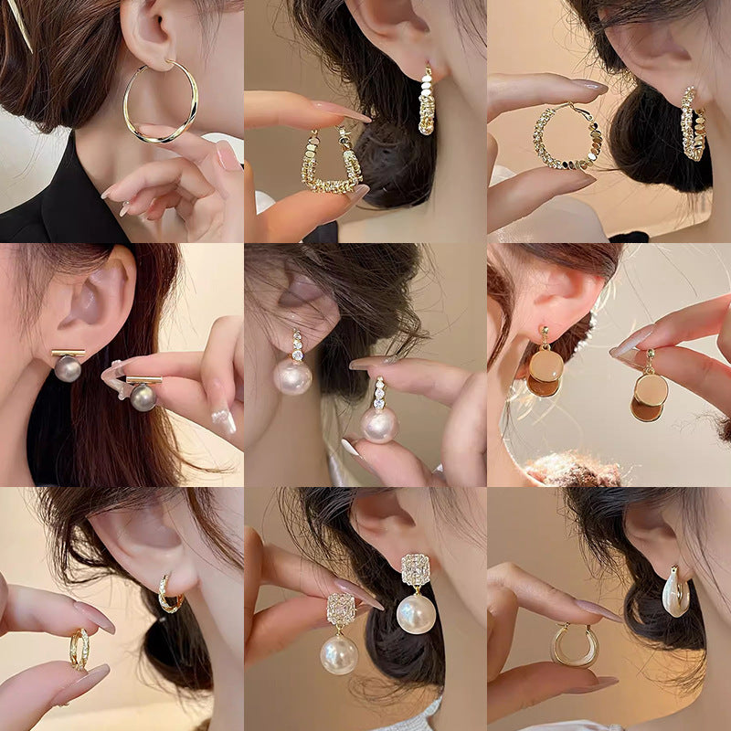 Pearl Geometric Earrings