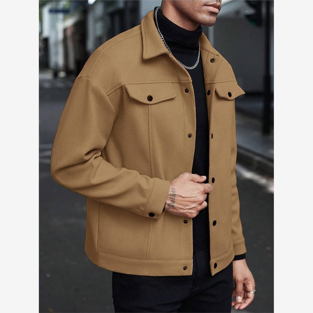 Collared woolen coat