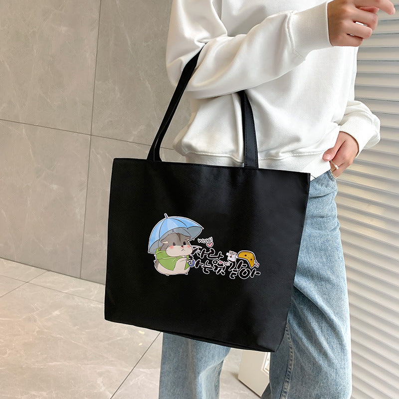Canvas Tote Bag with Trendy Prints