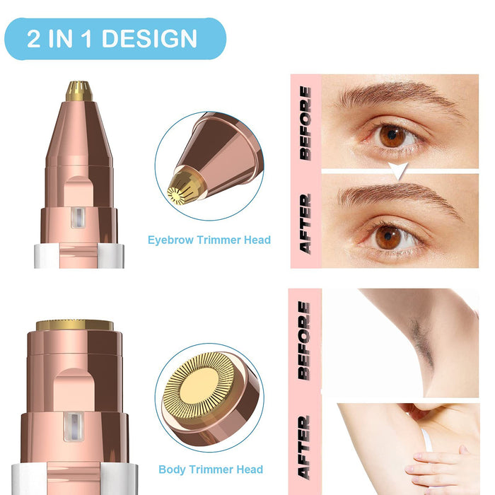 Portable LED Eyebrow Trimmer and Facial Hair Remover