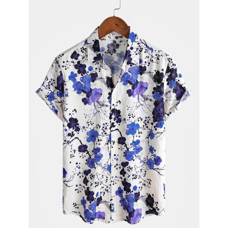 Men's Floral Tshirt - Breathable Quick-Dry Polyester