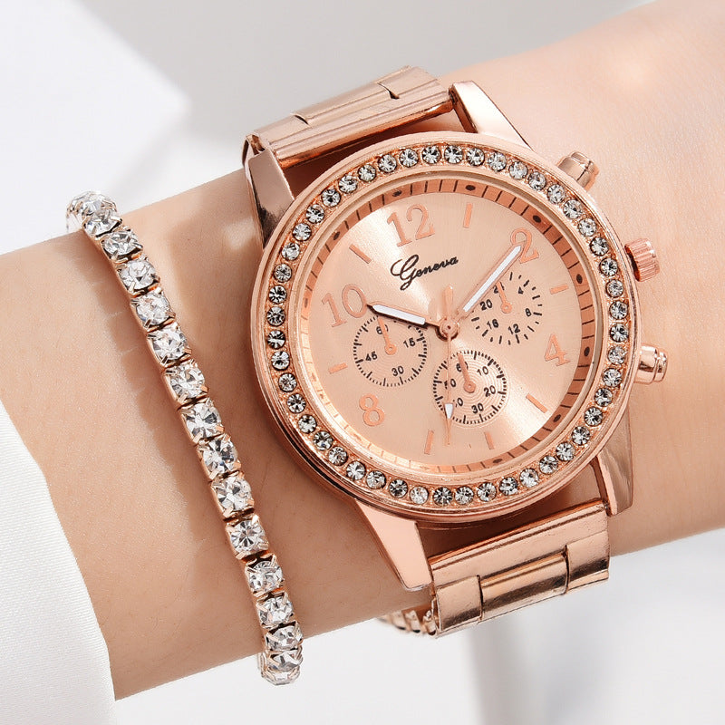 Women's Three-Eye Quartz Diamond Watch