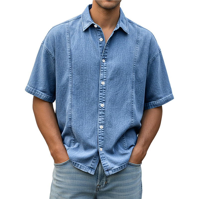 Casual Short-Sleeved Shirt with 3D Coconut Tree Print