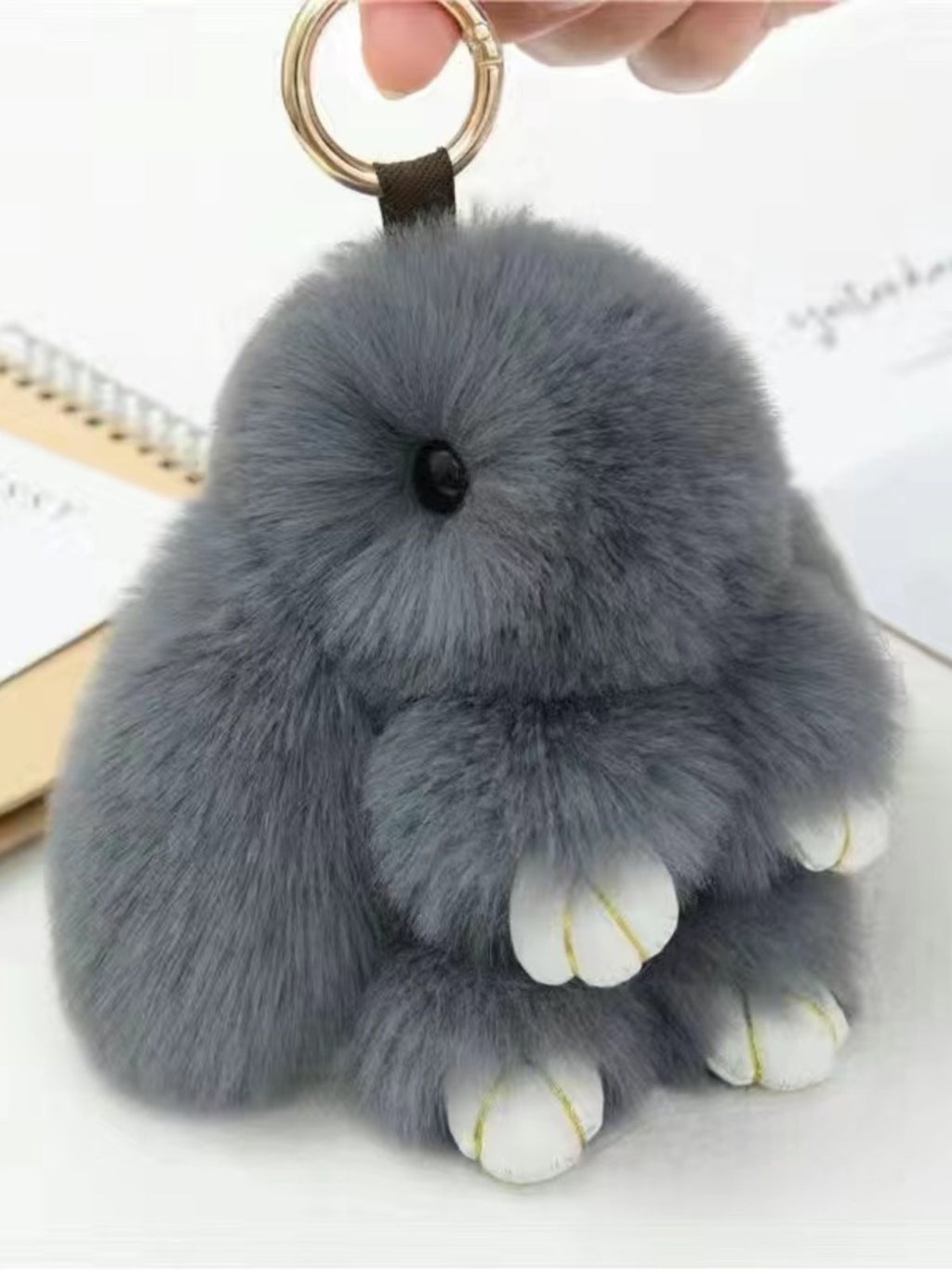 Cute Plush Bunny Keychain Charm