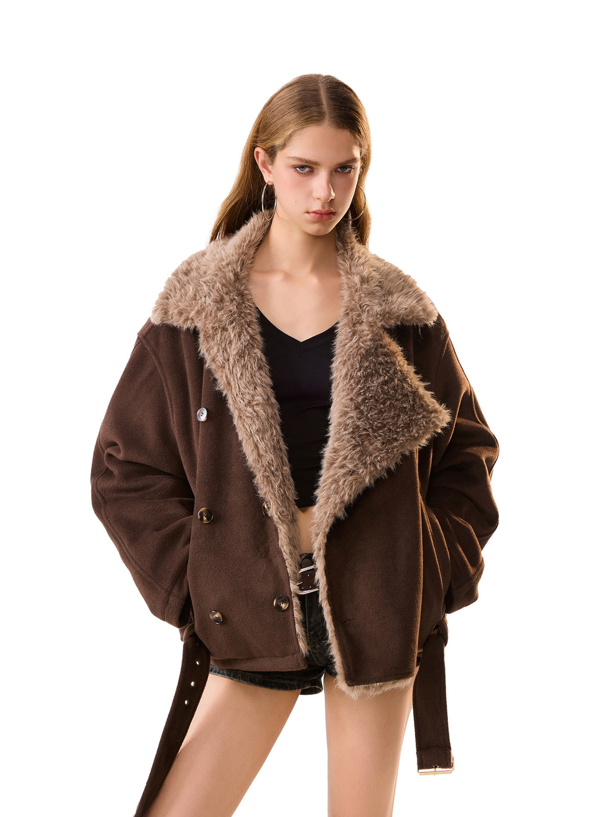 Wool coat casual warm-up jacket