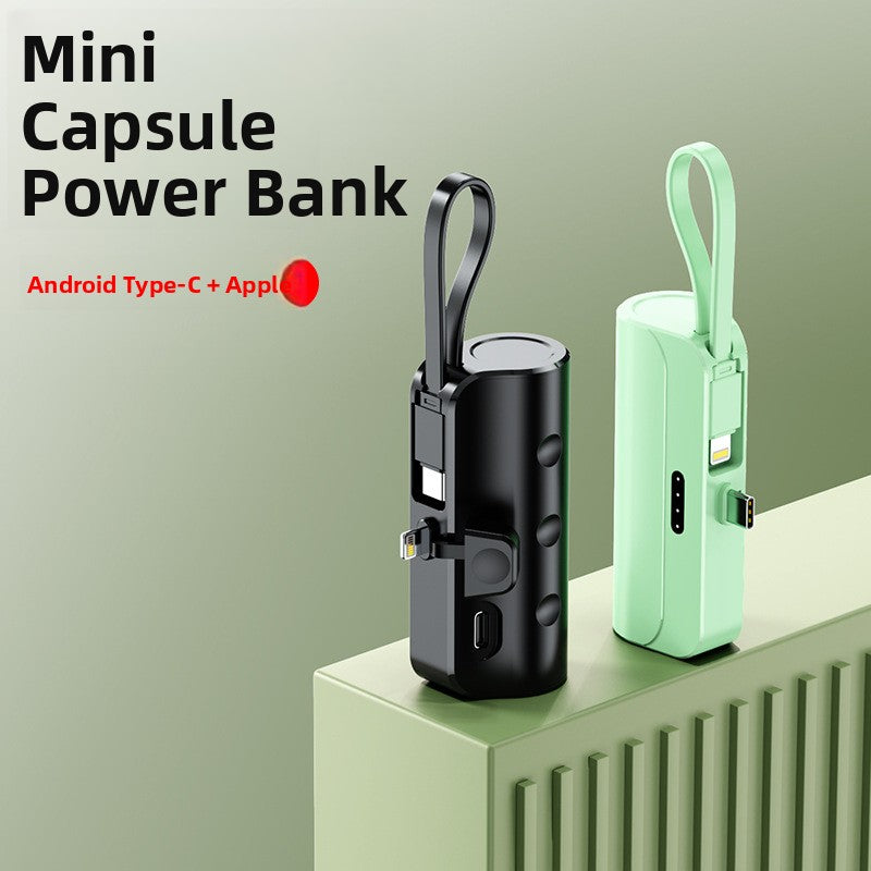 Portable Power Bank with Built-in Cable