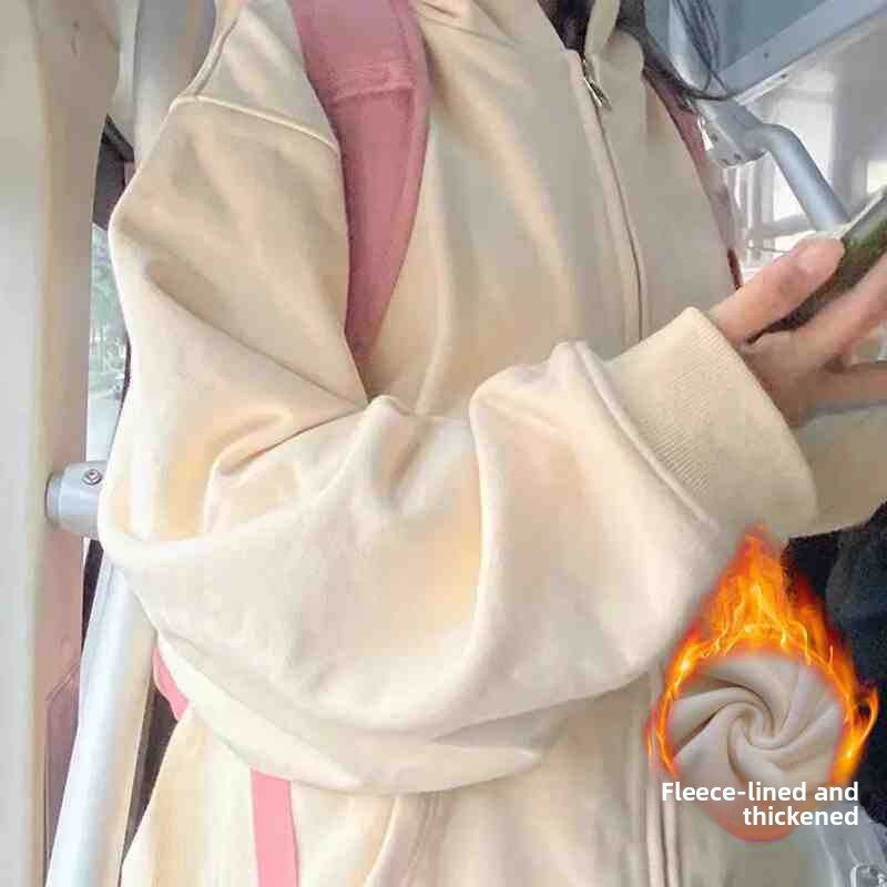 Womens Loose Fit Hooded Jacket