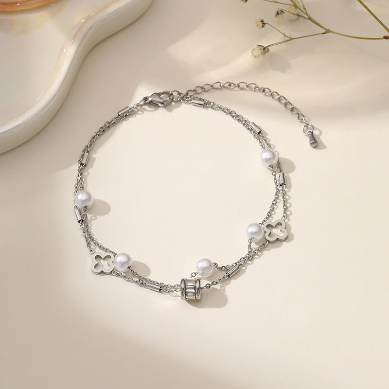 Fashion Titanium Steel Ankle Chain with Tassel