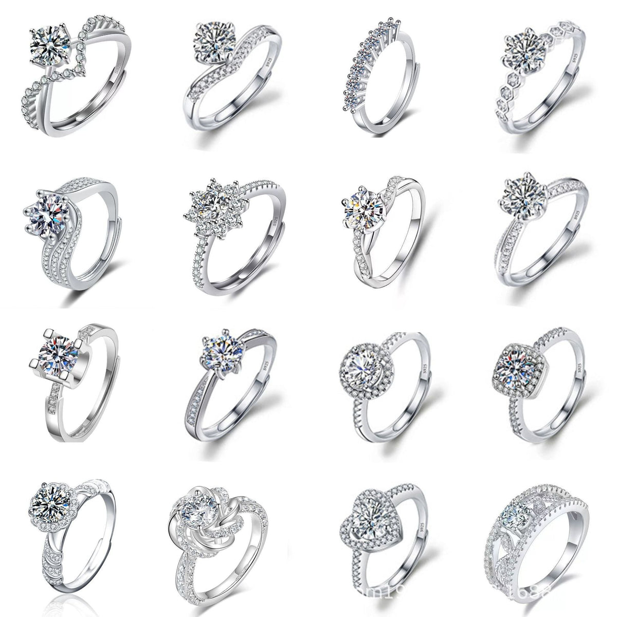 Radiant Hearts Diamond Simulant Adjustable Ring