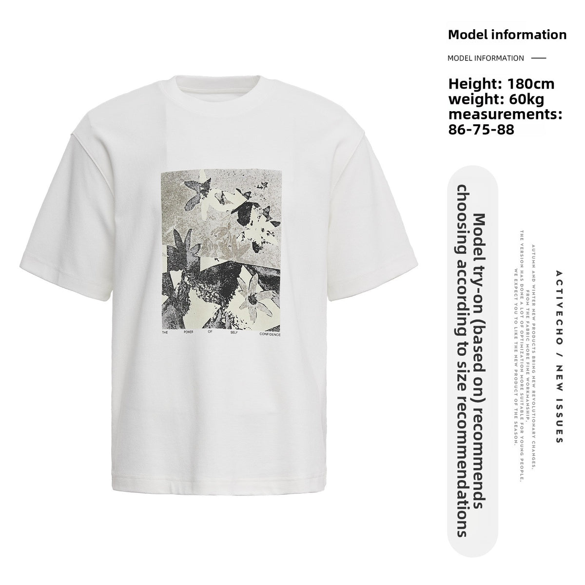 Teem Cotton Blend T-Shirt with Artistic Print and Loose Fit