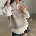 Womens Plaid Knit Vest