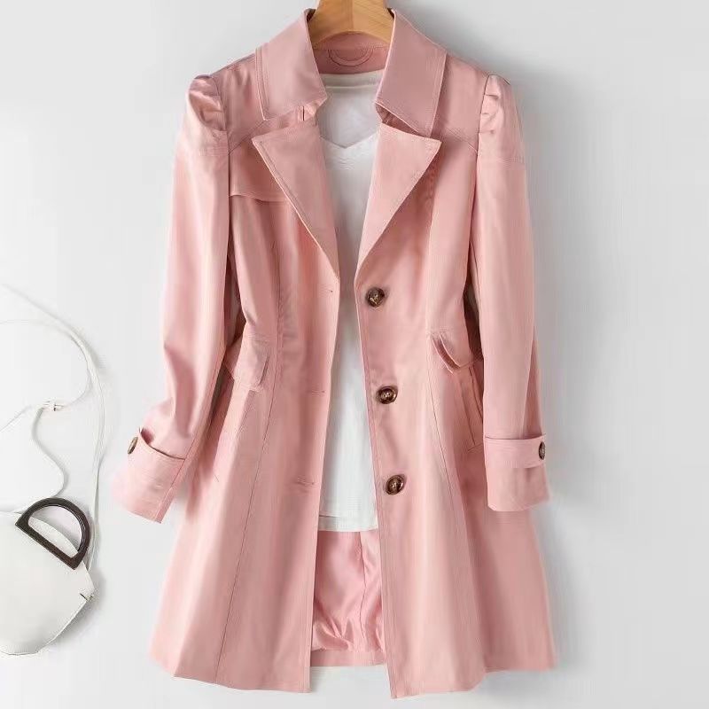 Double-Breasted Mid-Length Trench Coat