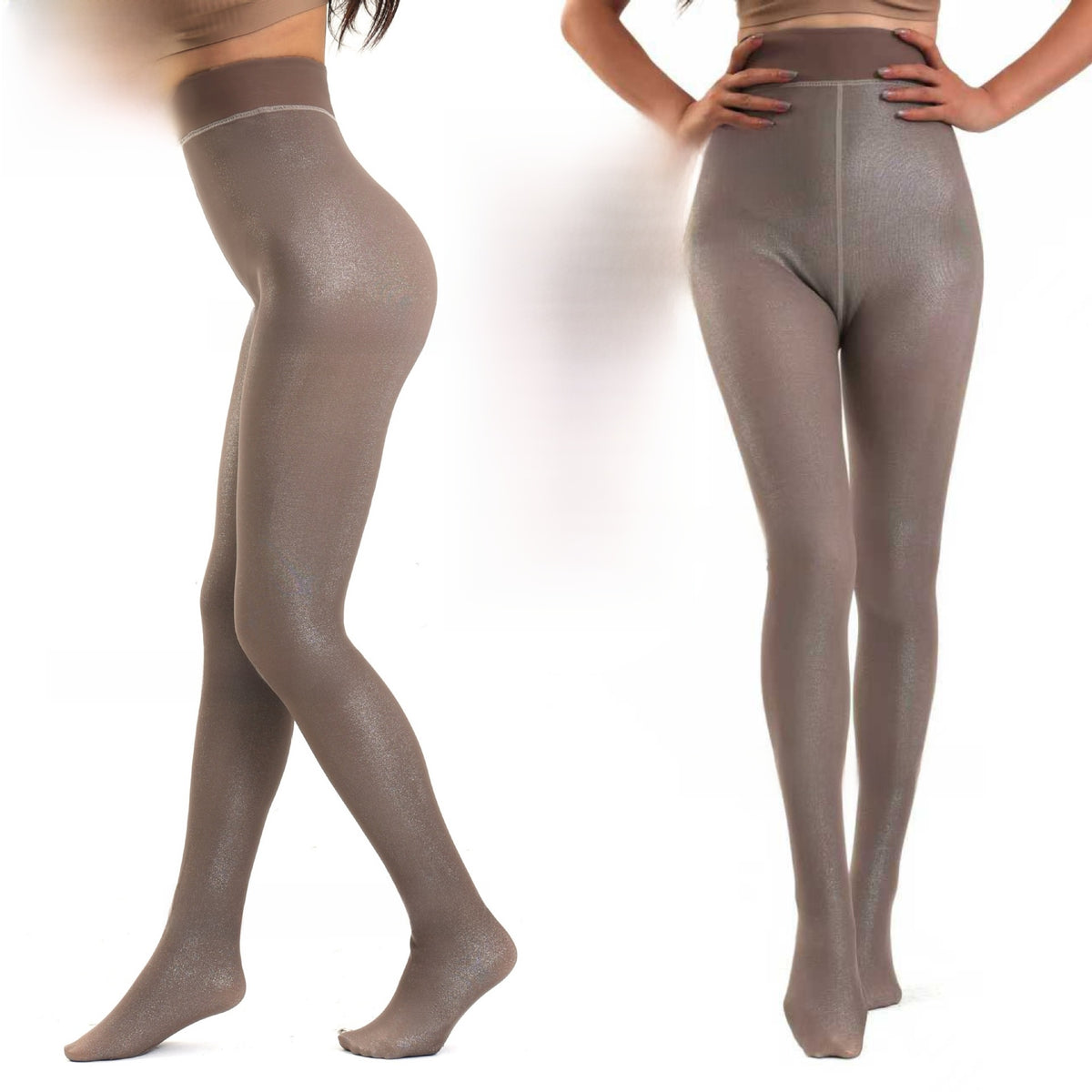 Women's Sheer Fleece-Lined Leggings Winter Thickened Thermal Tights